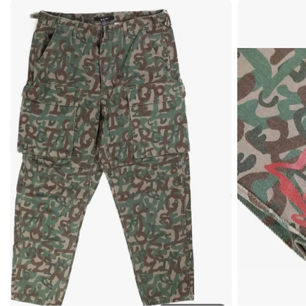 Ksubi Green and Brown Relaxed Camouflage Jeans